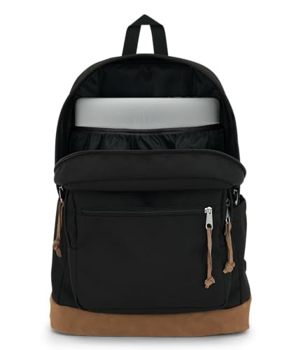 JanSport Right Pack Backpack Black - Durable Daypack with 15-Inch Laptop Sleeve