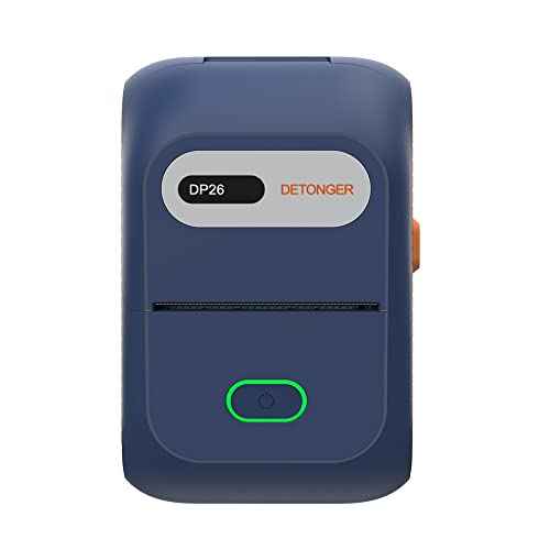 DP26 Label Maker Machine with Tape Portable Thermal Printer Bluetooth Sticker Maker Compatible with Android iOS PC Barcode Label Printer for Small Business, Home, Kitchen, School, Office (Blue)