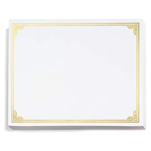 PaperDirect Gold on White Classic Specialty Certificates, 8¨ö x11, Foil Accents, 50 Count, Certificates And Awards Paper, For School, Work, Diplomas & Award Certificates