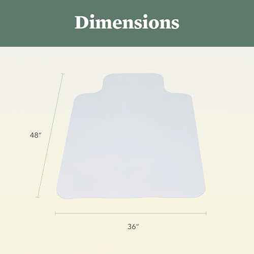 HON Office Chair Mat for Carpet, Computer Desk Chair Mat for Carpeted Floors, Easy Glide in Office or Home with Extended Lip (36¡± x 48¡±)