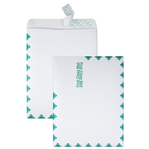 10x13 First Class Catalog Envelopes with Self-Sealing Closure, White Wove, 100 Pack