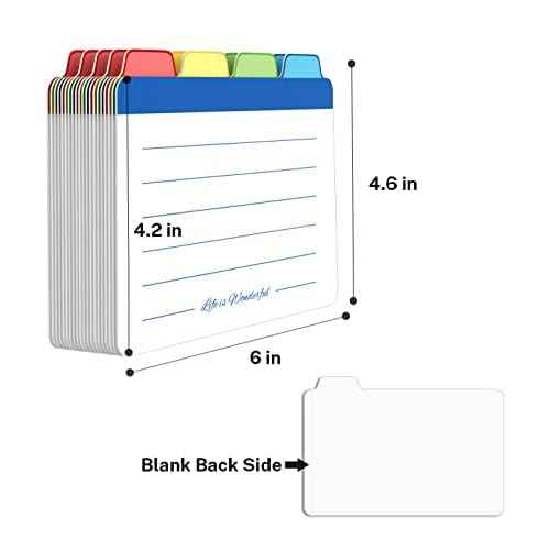 Neando Bamboo Recipe Card Organizer for 4x6 Cards ? Wooden Index Card Storage Box with Lid, 4 Compartments, 600-Card Capacity, Includes 20 Tabbed Guides ? Natural Kitchen Filing System