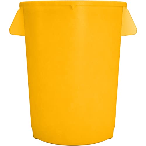 SPARTA Bronco 20 Gallon Trash Can, Thick Polyethylene Bin, NSF Certified Waste Container with Top Handles, Bottom Handholds, Reinforced Base and Stackable, LLDPE, 20 Gallon, Yellow