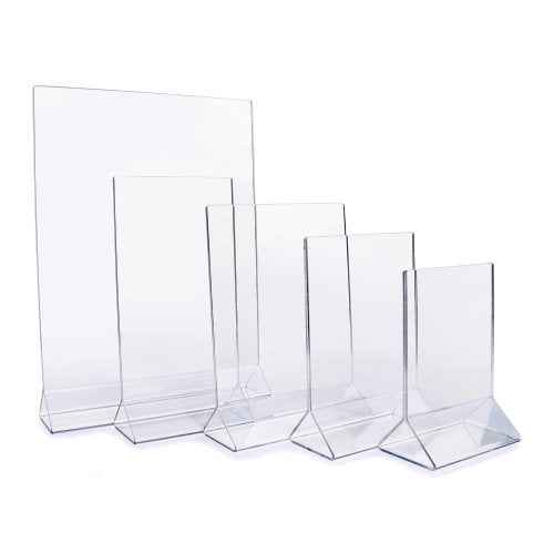 New Star Foodservice 23008 Acrylic Table Menu Card Holder, 5 by 7-Inch, Clear, Set of 12