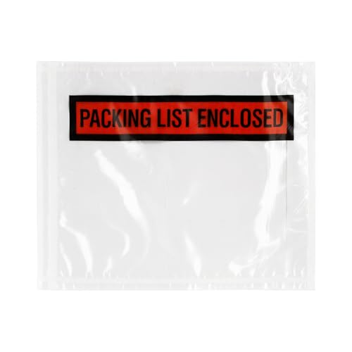 4.5"x5.5" Packing List Envelopes, 1000 Pack, 2 Mil, Self-Adhesive,