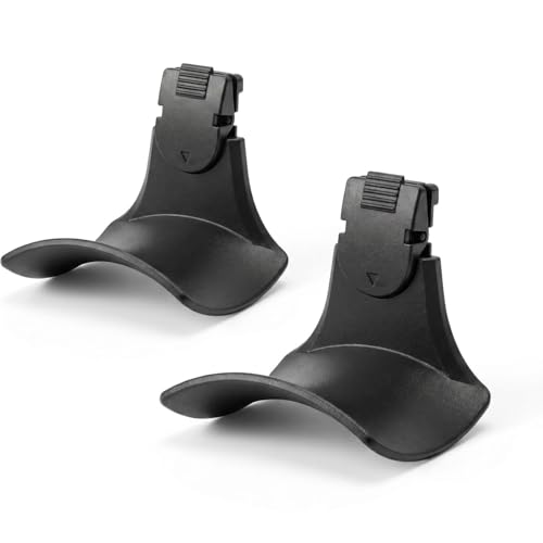 Fabric Wall Headphone Holder for Office Cubicles, Space-Saving Desk Organizer, Black (2 Pack)