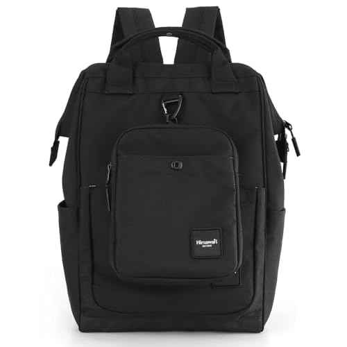 himawari 14.9 inch Women's Laptop Backpack, Large Capacity College Schoolbag, Waterproof Travel Bag for Men & Women-0403-03#Black