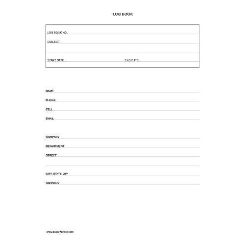 BookFactory Log Book/Multipurpose Log Book - 240 Pages, 8'' x 10'', Black Cover, Section Sewn Hardbound (Made in USA)
