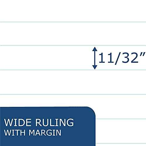 ROARING SPRING Exam Blue Books, 50 School Examination Booklets, 11" x 8.5", 12 Sheets/24 Pages, Wide-Ruled with Margin Student Testbook, Made in USA