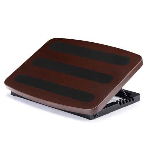 Adjustable Foot Rest for Under Desk at Work,Ergonomic Foot Stool Under Desk for Office with 6 Angles,Wooden Footrest Suitable for Home,Office
