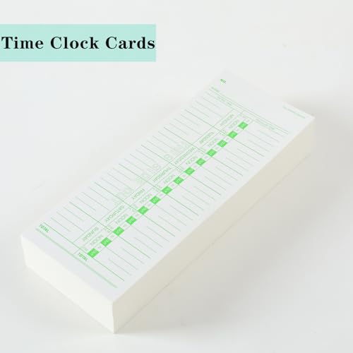 500PCS Time Cards for Employees Weekly, 1 Sided Time Sheets, 3-1/2" x 9", Green