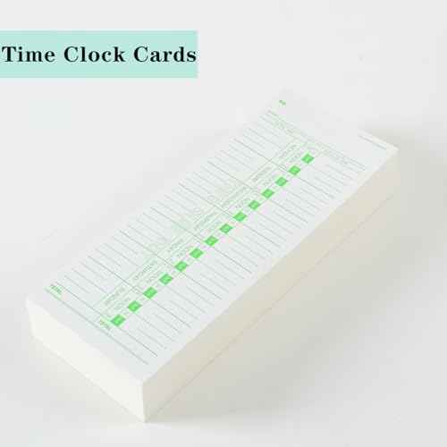 1000PCS Time Cards for Employees Weekly, 1 Sided Time Sheets, 3-1/2" x 9", Green