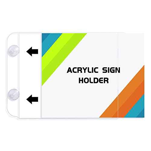 CiaoHER Acrylic Sign Holder 8.5 x 5.5, Clear Acrylic Frames Glass Window Wall Mount Advertising Signage Sign Holder with 4 Suction Cups for Mall, Office, Home, Restaurant, Landscape £¨6 Pack£©