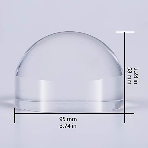 BIJIA 95mm Acrylic Paperweight Magnifying Dome - Hand-Free Reading & Decor