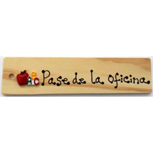 Office Pass - Spanish, AA-911SPF Made in USA - 8"x2" Wooden Pass w/Hang Loop
