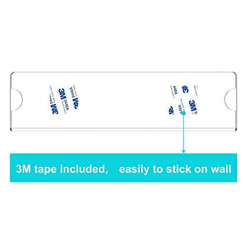 Richboom Acrylic Wall Name Plate Holder, 2x8 Inch, 5 Pack Clear Acrylic Sign Holder Frame with Adhesive Tapes, Door Plates for Home, Office, Classroom