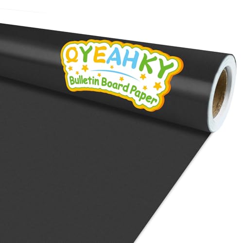 Black Bulletin Board Paper Roll - Fade-Resistant Classroom & Craft Background - 17.7in x 20ft (Black Variant)