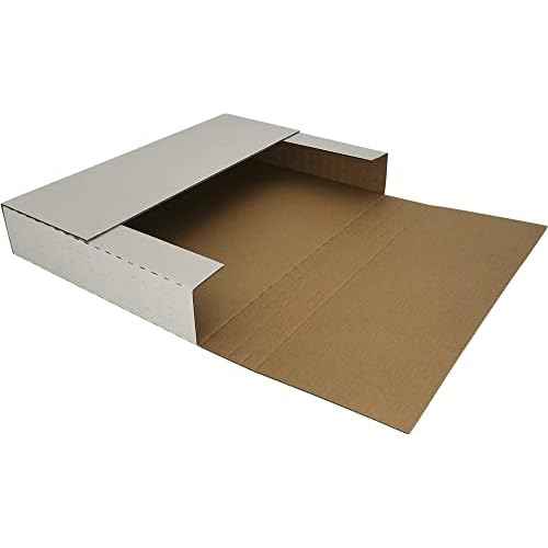ROTCH 50 Pack 12.125x9.125x2'' Cardboard Easy-Fold Shipping Boxes, Small Corrugated Mailers in Versatile Height, White (EZ1292)