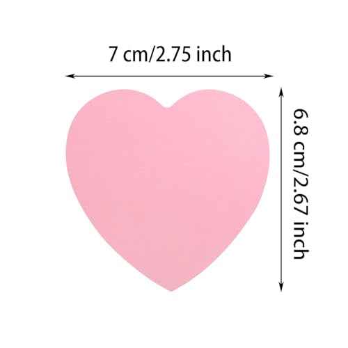Mini Skater 2 Pack Kraft Paper Sticky Notes Heart Shaped Self-Stick Blank Book Tabs Paper Markers Sticky Notes Pad 100 Sheets Index Sticker (Pink)