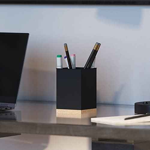 HBCY Creations 3 PIECE Black Metal Desk Organizer Set | Rustic Mail Organizer Desktop | Rustic Industrial Home Decor