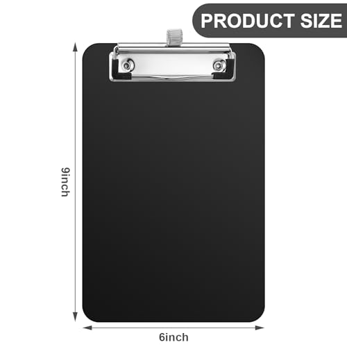 Sabary 48 Pack Bulk Mini Clipboards with Pen Holder Clip Black A5 Memo Clipboard 6x9 Plastic Check Presenters for Restaurants School Office Hotel Shopping List (Pen Not Included)