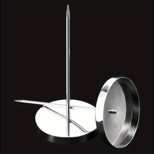 Silvery + Black 2-Pack Stainless Steel Bill Forks, Restaurant Menu Holders