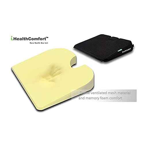 IHEALTHCOMFORT(19.7¡¿17.7inches Extra Large Sciatica Seat Cushion for Office Chair,Oversized Car and Truck Seat Cushion,U-Cut Long Sitting Pain Relief Chair Pad