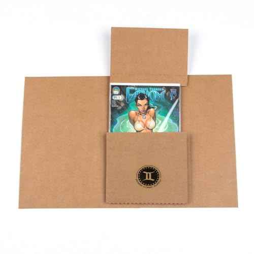 Gemini Comic Book Mailers | 10.75x7.5x1 Inch - Pack of 10 | Easy Fold, Stay Flat, Crush Proof, and Do Not Bend | Flat Boxes for Shipping, Books Boxes and Wraps, Mailers Boxes, Rigid Mailers