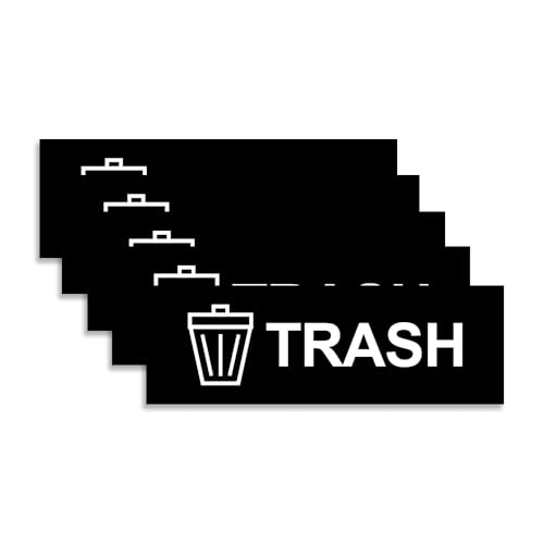 Basic Trash Sign (Black) - Medium 5 Pack