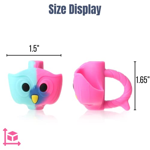 Vibrant Mr. Pen Owl Pencil Grips - 6 Silicone Gel Fits Pencils & Pens