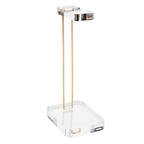 russell+hazel Acrylic Headphones Stand, Headset Holder, Office Accessories, Clear Acrylic with Gold Hardware, 4¡± x 5¡± x 10.5¡± (93922)