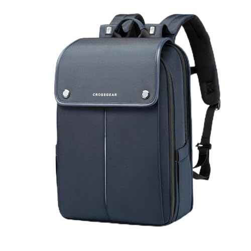 CROSSGEAR Smart Business Laptop Backpack Led Reflective Travel Backpack Three-Speed Adjustment Expandable Carry-On Laptop Bag for Cycling Work and Daily Use for Men Women,Dark Blue