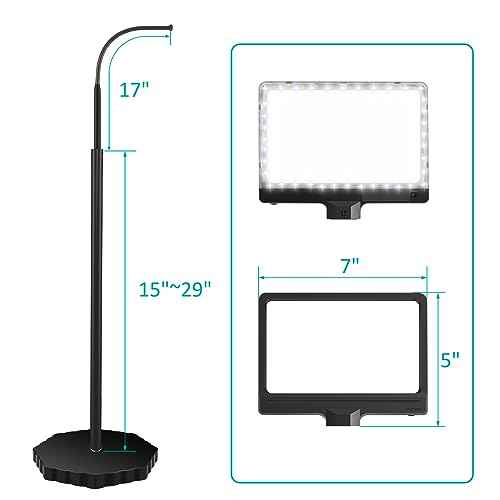 5X Floor Magnifying Glass with Light and Stand, 36 LED Dimmable Floor Magnifying Lamp, 3-in-1 Adjustable Lighted Magnifier for Reading, Sewing, Crafts, Close Work etc