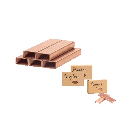 NatSumeBasics 3000 Rose Gold Staples 26/6 for Office & Home Use – 3000 Refill Pack