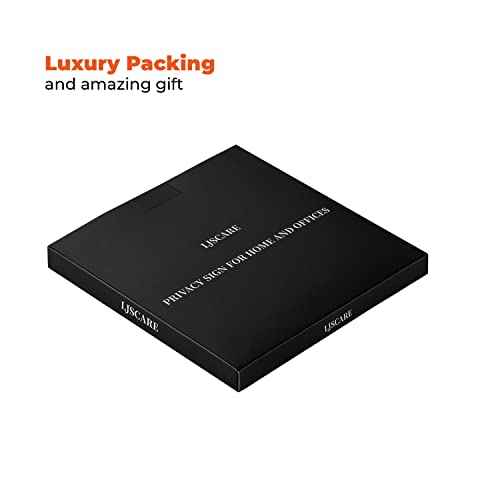 Office Door Sign, Do Not Disturb/Come in Welcome/Out of Office/In a Meeting/Back Soon/Working Remotely 6 Options, LJSCARE Privacy Door Sign 6 inch (Black)