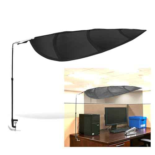 Black Office Cubicle Light Shield and Desk Shade -Cubicle Shade£¬UV-Resistant Blocks Overhead Light, Glare and AC Airflow, Ideal for Light Sensitive Workers, Cubicle Privacy and Comfortable Workspaces