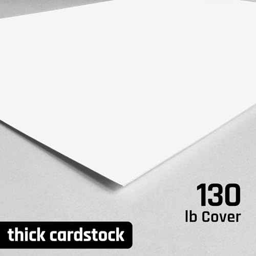 20 Sheets, 130 lb (350 gsm) - Thick Heavy White Cardstock, Heavyweight Cardboard Paper - 8.5 x 11 inches