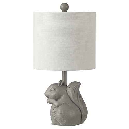 Safavieh Kids Lighting Collection Sunny Squirrel Grey Ceramic 18-inch Bedroom Living Room Home Office Desk Nightstand Table Lamp (LED Bulb Included)