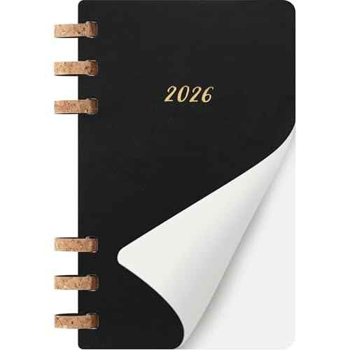 Moleskine Spiral 12 Month 2026 Solar Year Planner, Soft Cover, Large (5" x 8.25"), Black, 200 pages