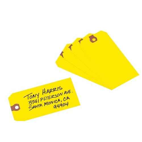 Avery Unstrung Shipping Tags, 11.5 pt. Stock, 4-3/4" x 2-3/8", 1,000 Yellow Hang Tags (12325)
