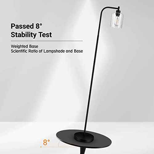 BoostArea Modern Floor Lamp with Seeded Glass Shade, 65 Inches Tall, Energy Efficient, LED Bulb Included, Easy Assembly and Use