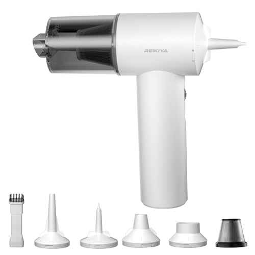 REIKIYA Portable Air Duster 150000RPM Super Power, 18000Pa Cordless Vacuum Cleaner Rechargeable Handheld Pump with LED Light, Adjustable Dust Blower for Computer Keyboard Car House Outdoor