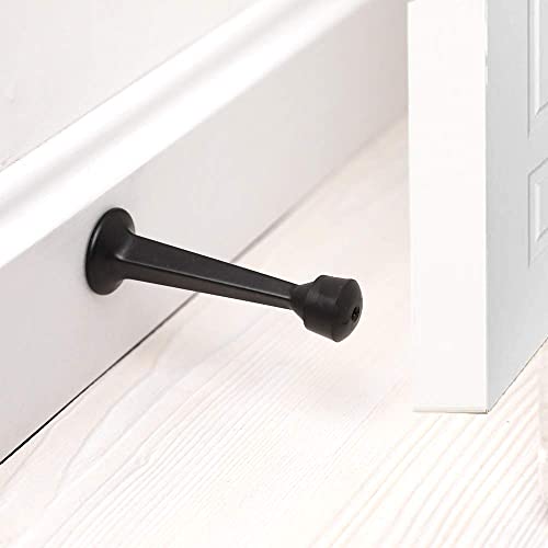 Home Master Hardware 3" Heavy Duty Solid Door Stop – 12 Pack, Matte Black