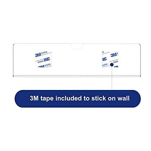Acrylic Wall Name Plate Holder, Door Plate with Adhesive Tapes, Clear Sign Holder Frame, 2"x8", 5 Pack