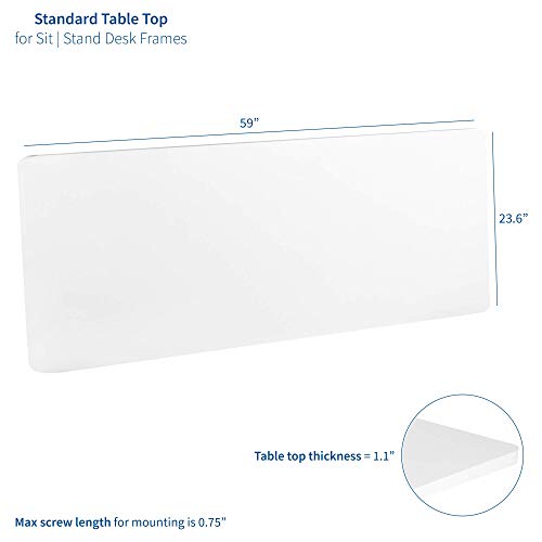 VIVO White 60x24 Inch Solid Tabletop for Desks - Model DESK-TOP60W