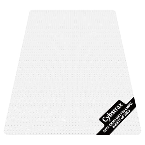 Office Chair Mat for Carpet Floor, 0.1" Thick 72" x 46" Heavy Duty Chair Mats for Low Pile Carpet, Under Desk Protector Carpeted Floors Mat for Work (Transparent, Rectangular)