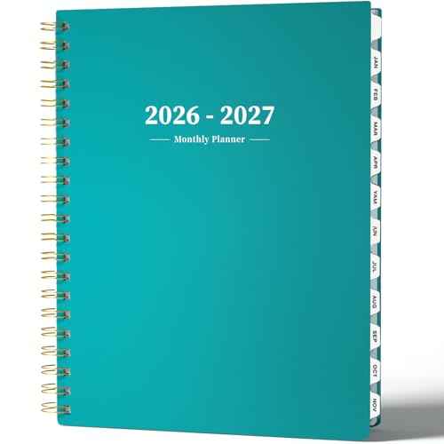 Ymumuda 2026 Planner-2 Year Monthly Planner 2026-2027, JAN.2026 - DEC.2027, 8.5" x 11", 26-27 Monthly Calendar,Large Planner with Spiral Bound, 24 Months Perfect for School Office Schedule - Turquoise