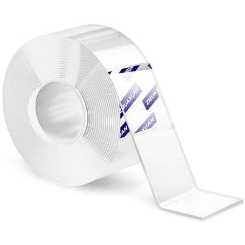 Strong Nano Double Sided Tape Heavy Duty Mounting,Clear Removable Wall Sticky Adhesive Strips,Reusable Thick Gel Grip for Hanging Picture,Poster,Carpet,Photo