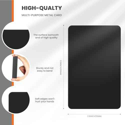 Dofiki 300 PCS Black Aluminium Business Card Stock for Laser Engraver, 85 x 55 mm, 0.42 mm Thickness