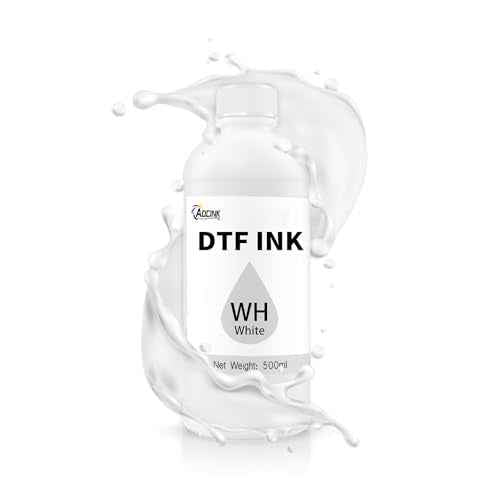 DTF Ink White 500ml, Premium White DTF Printer Ink, DTF Ink Refill for ET-8550 XP15000 L1800, R1390 R2400, DTF Transfer Ink for PET Film (500ml)